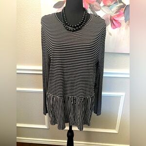 Old Navy BNW Striped Peplum Top